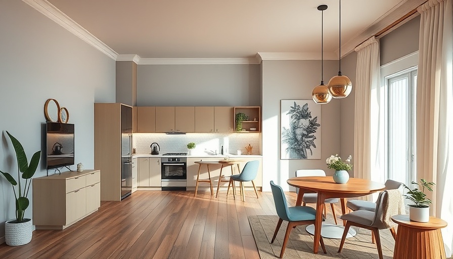 Small kitchen multifunctional living area with pastel decor