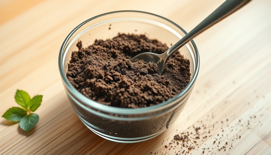 Close-up of soil pH test mixture with spoon stirring in bowl, 'how to test soil pH' guide