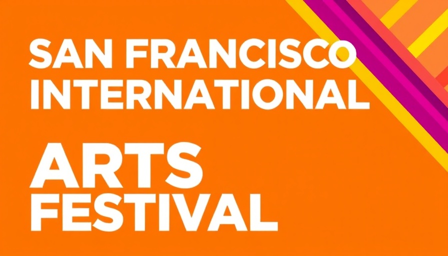 San Francisco International Arts Festival poster design on orange background