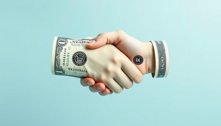 Conceptual image of dollar bills handshake symbolizing Employer.com acquisition of MainStreet.com.