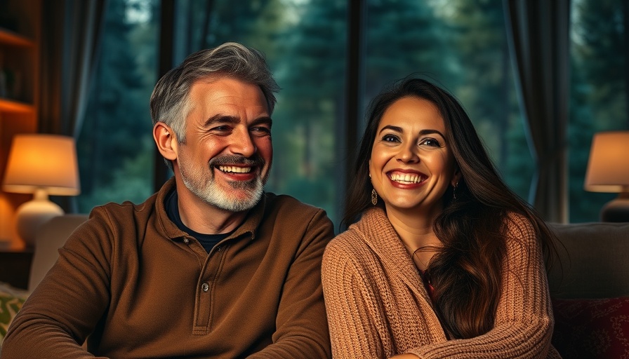 Happy couple celebrating with joyful expressions indoors.