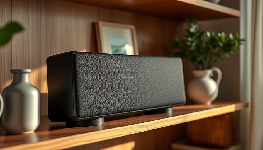 Stylish KEF LSX II wireless speaker on a wooden shelf in a cozy room.