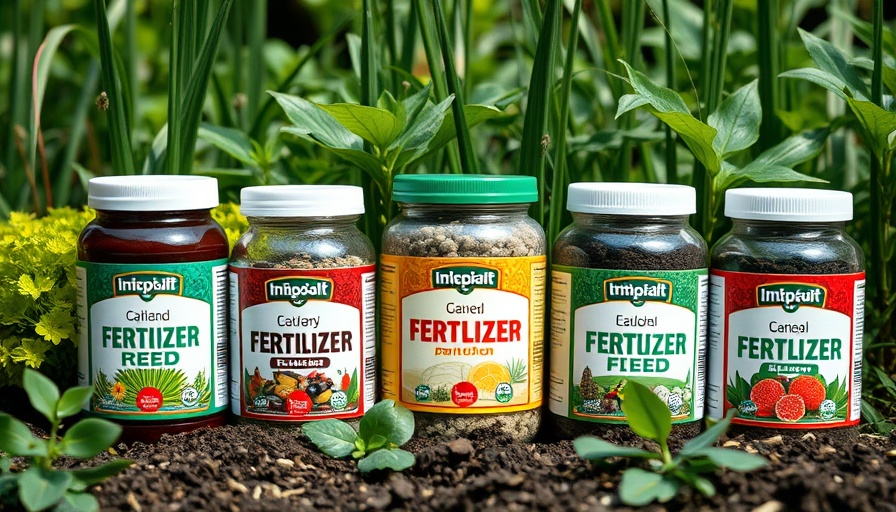Understanding NPK fertilizer labels with garden fertilizers displayed.