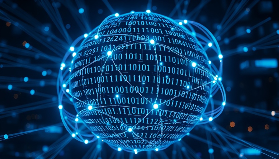 Futuristic digital sphere with binary code depicting AI readiness.