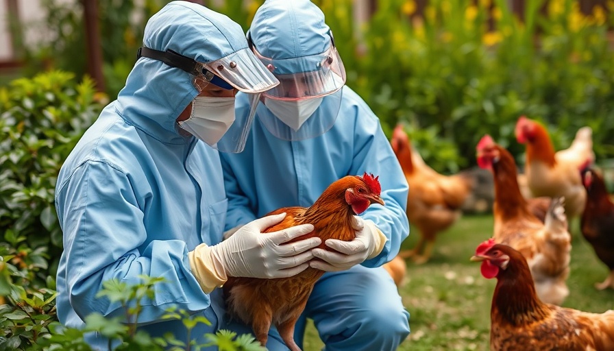H5N9 Bird Flu detection in Camarines Sur visualized with professionals in protective gear examining a bird.