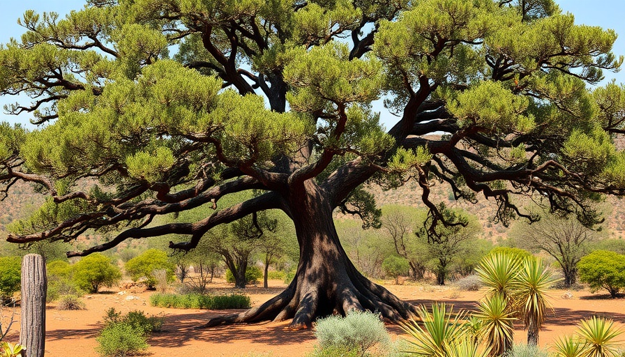 Cerrado biodiversity tree species in natural habitat.