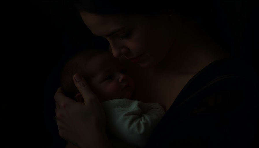 Mother holding an infant in low light, highlighting rescinded policies for pregnant women and infants.