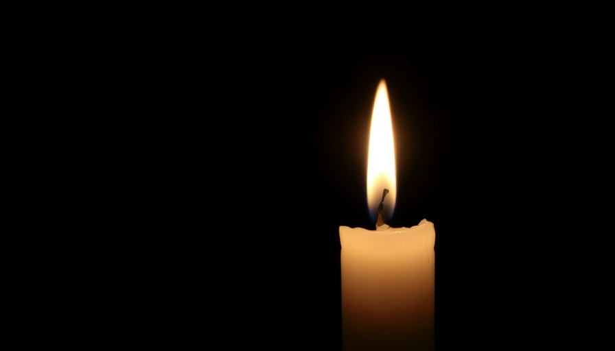 Solitary candle flame softly glowing in dark ambiance, Mike Schnaiter Fusion AV.