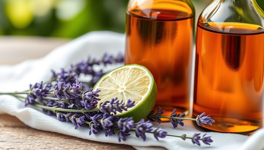 Lavender liquid soap recipe ingredients with lime and lavender.