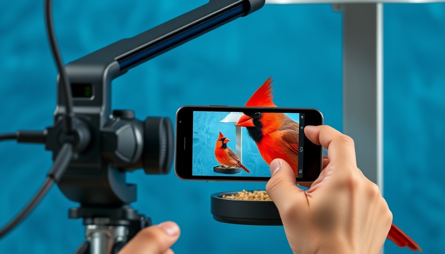 Smart Bird Feeder with camera capturing a Northern Cardinal.