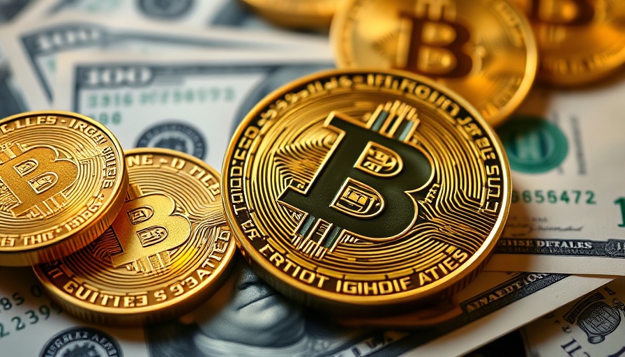 Golden bitcoins on 100-dollar bills symbolizing personal safety in cryptocurrency.
