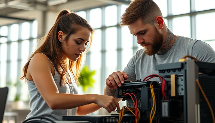 Young individuals assemble hardware for 100 Techs in 100 Days.