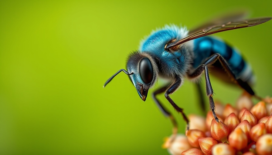 Emerging threats to bees: vibrant bee on flower in nature.
