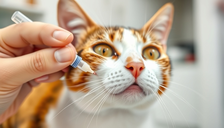 Cat receiving Revolution Selamectin treatment for mites.