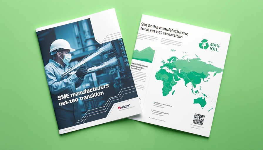 Booklets on SME manufacturers net-zero transition with industrial and environmental themes.