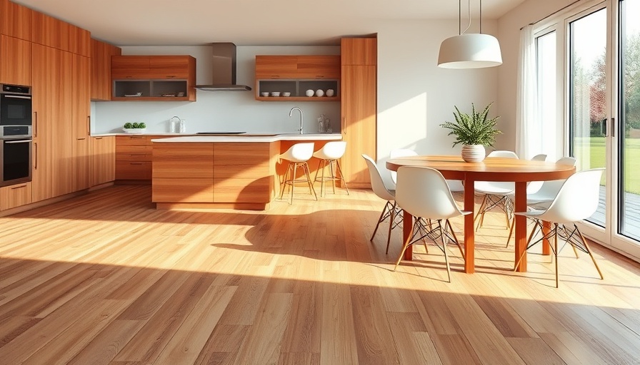 Elegant kitchen featuring timeless wood flooring colors.