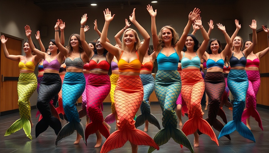 The Little Mermaid cast rehearsing at Paper Mill Playhouse stage.