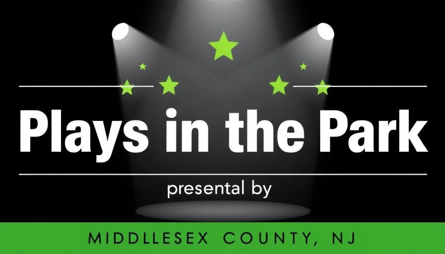 Middlesex County Plays-in-the-Park 2025 lineup modern promotional graphic