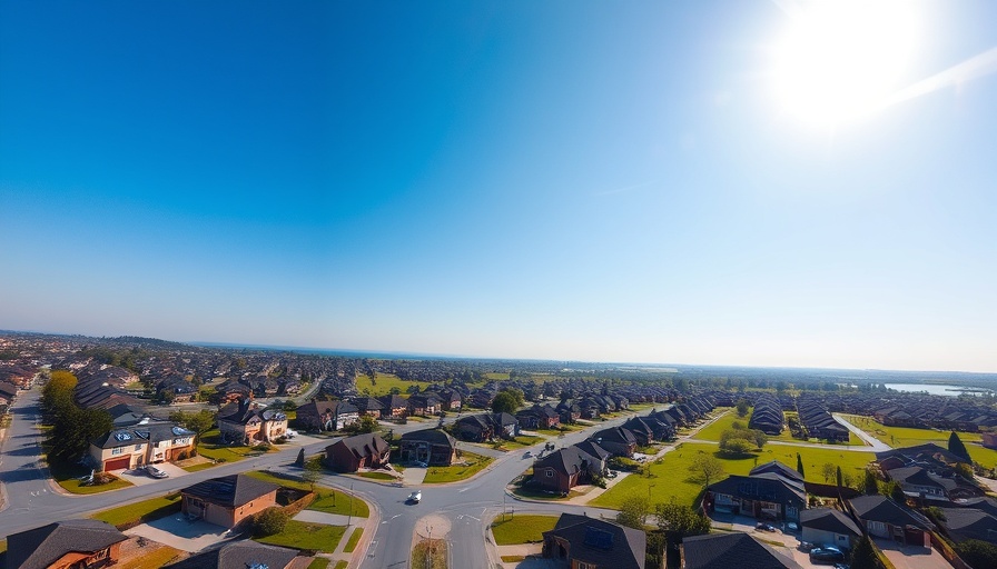 Efficient solar power generation UK neighborhood using solar panels.