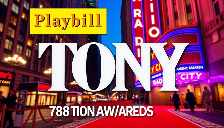 2025 Tony Awards Red Carpet promotional image with Playbill logo.