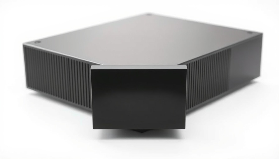 Sleek 8K-ready video processor with minimalistic design.