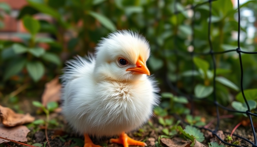 Fluffy brown chick outdoors for caring for orphaned chicks guide.
