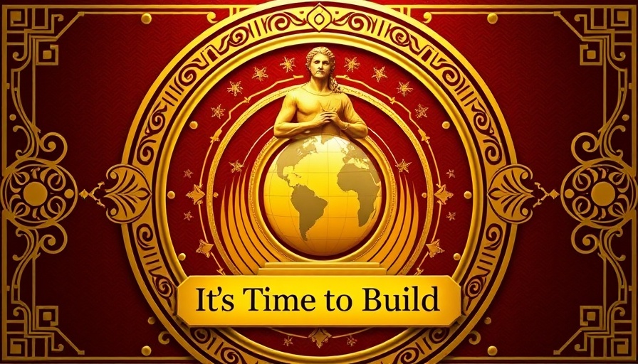 a16z banner with 'It's Time to Build', golden art deco design