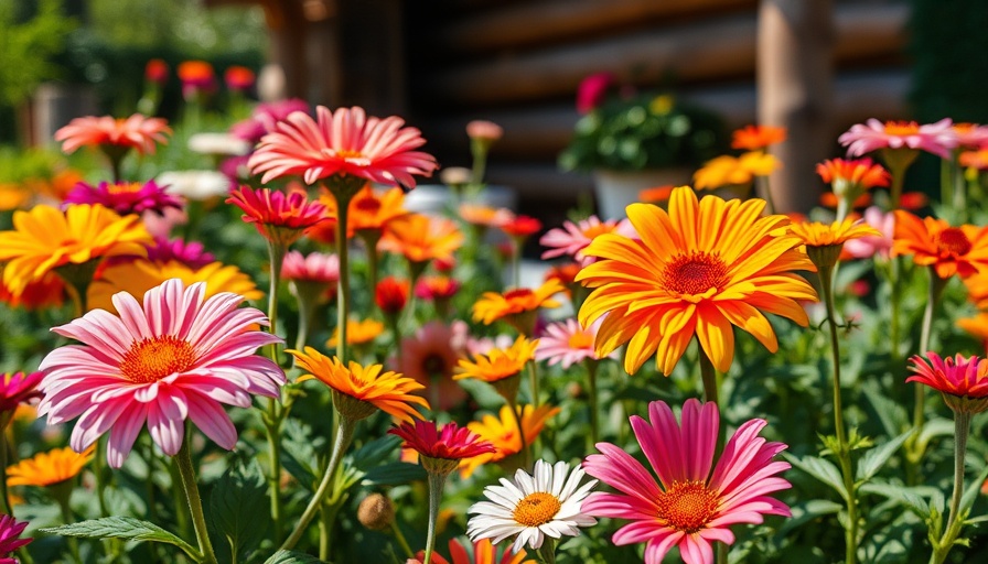 Lush garden promoting saving insect populations with vibrant flowers.