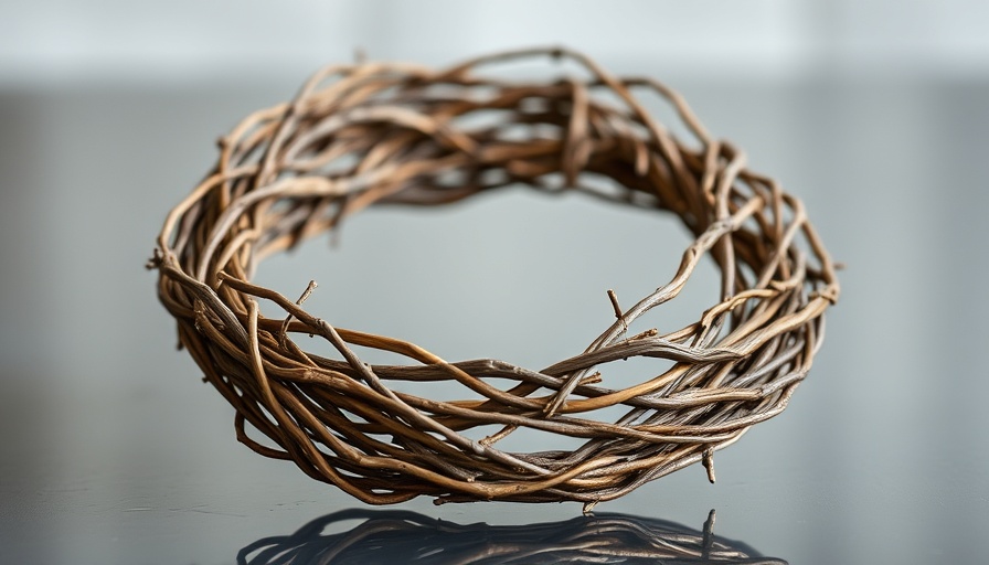 How to make a grapevine wreath: close-up of intertwined vines