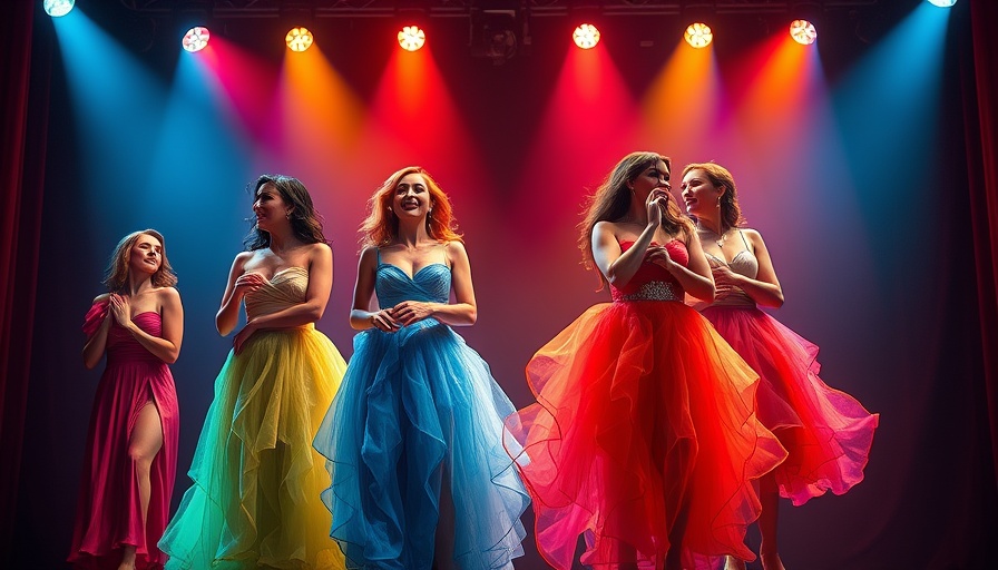 Heathers The Musical cultural impact scene with vibrant costumes on stage.