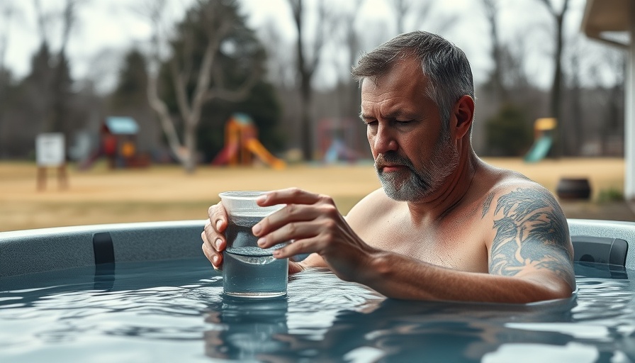 Man testing high pH in your hot tub on a cloudy day.