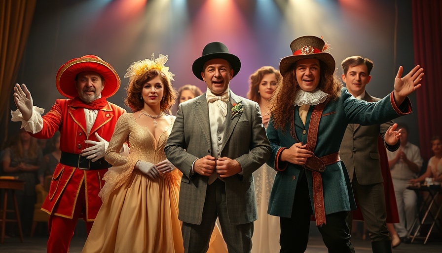 Actors from Broadway shows closing this weekend in dramatic poses.