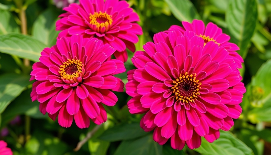 Vibrant zinnias in a lush garden, how to grow zinnias tips.
