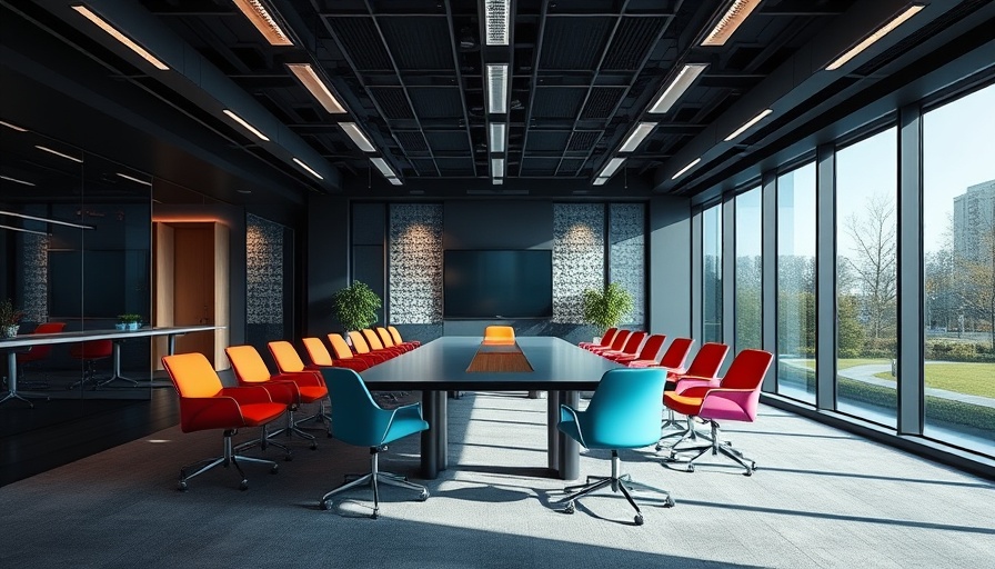 Modern conference room with KNX DALI-2 Gateway for smart lighting control.