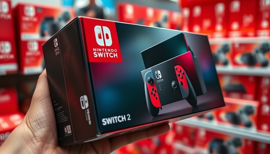 Hand holding Nintendo Switch 2 box showcasing display upgrades.