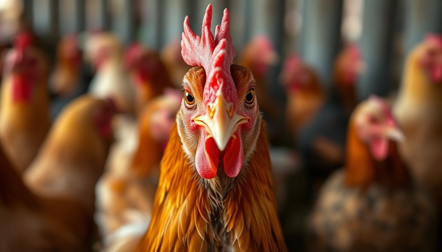 Chicken in flock related to RFK Jr Bird Flu Strategy, farm setting.