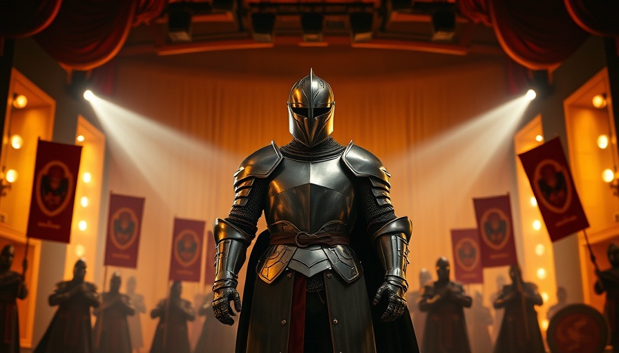 Knight on stage in Lerner and Loewe's Camelot