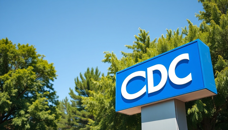 CDC sign in a sunny outdoor setting.