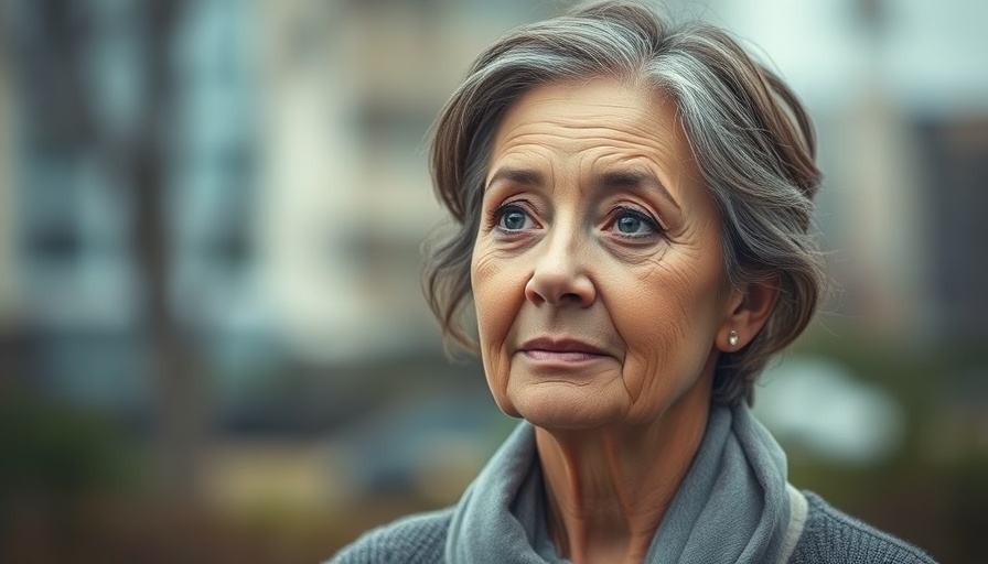 Portrait of a middle-aged woman in a natural outdoor setting.