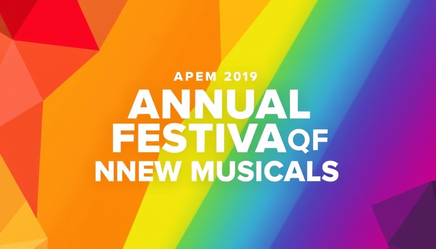 NAMT Festival of New Musicals 2025 colorful geometric design.
