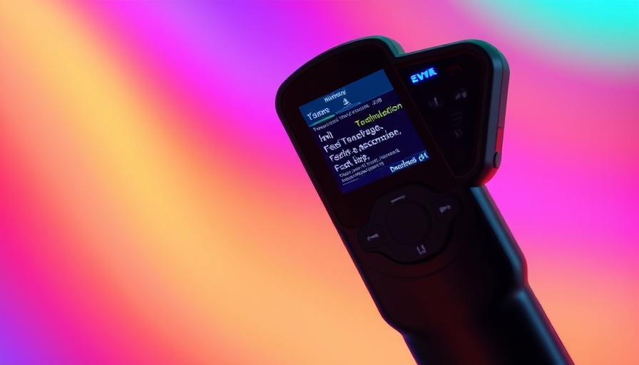 Timekettle T1 Handheld Translator with colorful gradient.