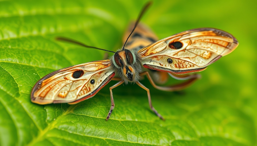Close-up of a moth on a leaf related to auditory interaction between animals and plants.
