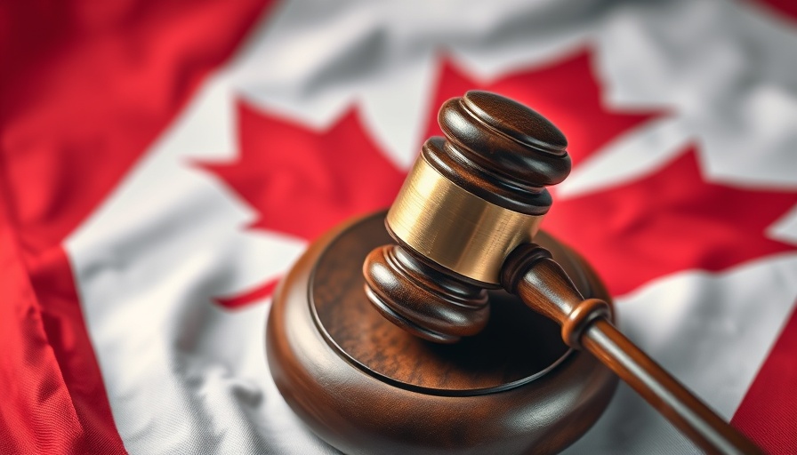 Gavel on Canadian flag representing HPAI ostrich cull case.