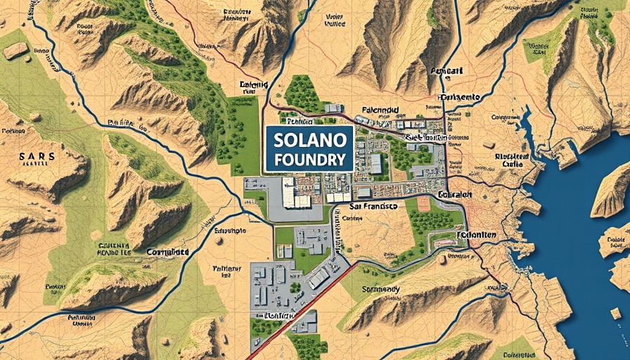 California Forever tech manufacturing park layout and proximities map.