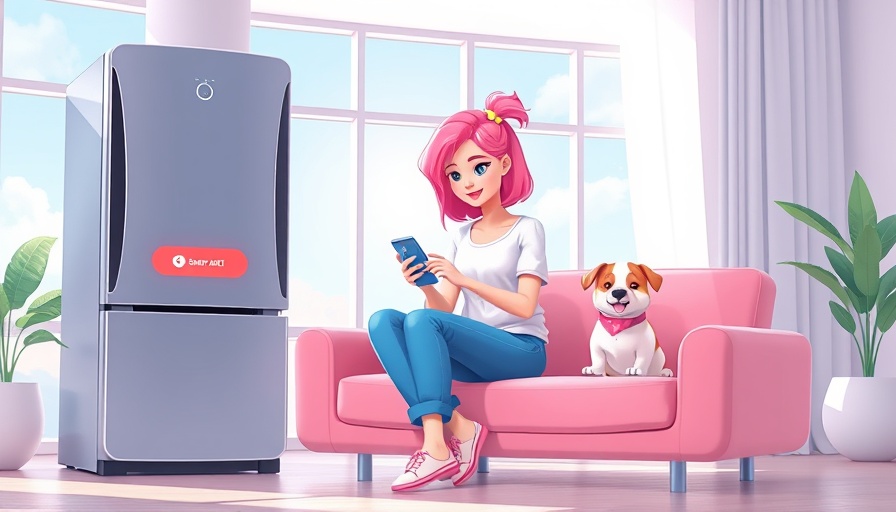 Smart home device alert showing on a young woman's phone.
