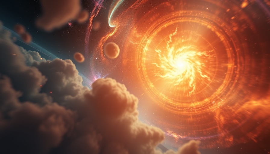 Ethereal galaxy illustrating black hole formation in colorful cosmic expanse.