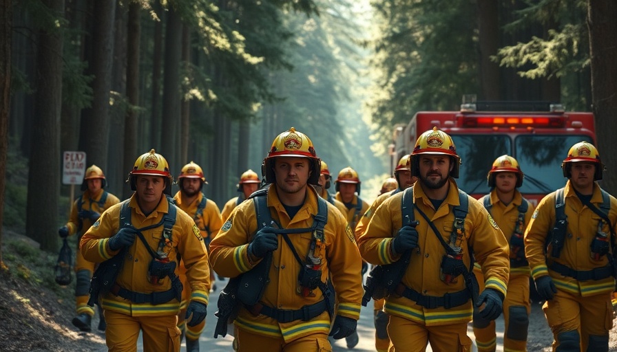 Firefighters in forest highlight firefighter staffing shortage issue.