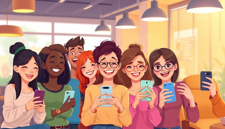 Vibrant digital art of people sharing random pictures online.