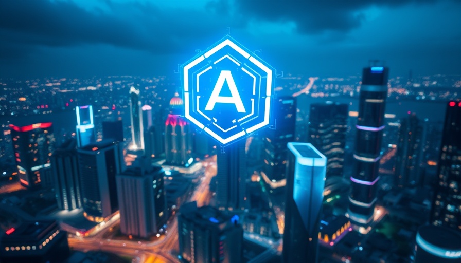 Cityscape with AI digital interface projection, Grok 4 integration.