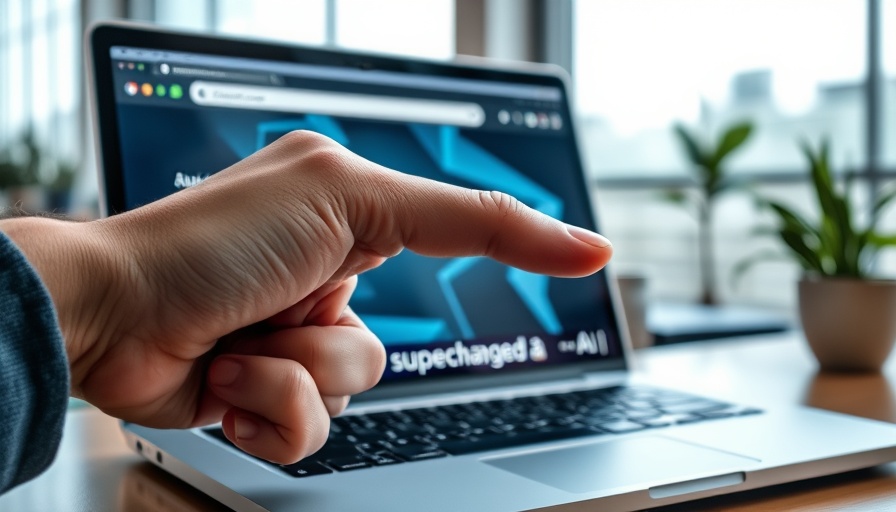 Laptop displaying AI-powered Chrome browser interface.